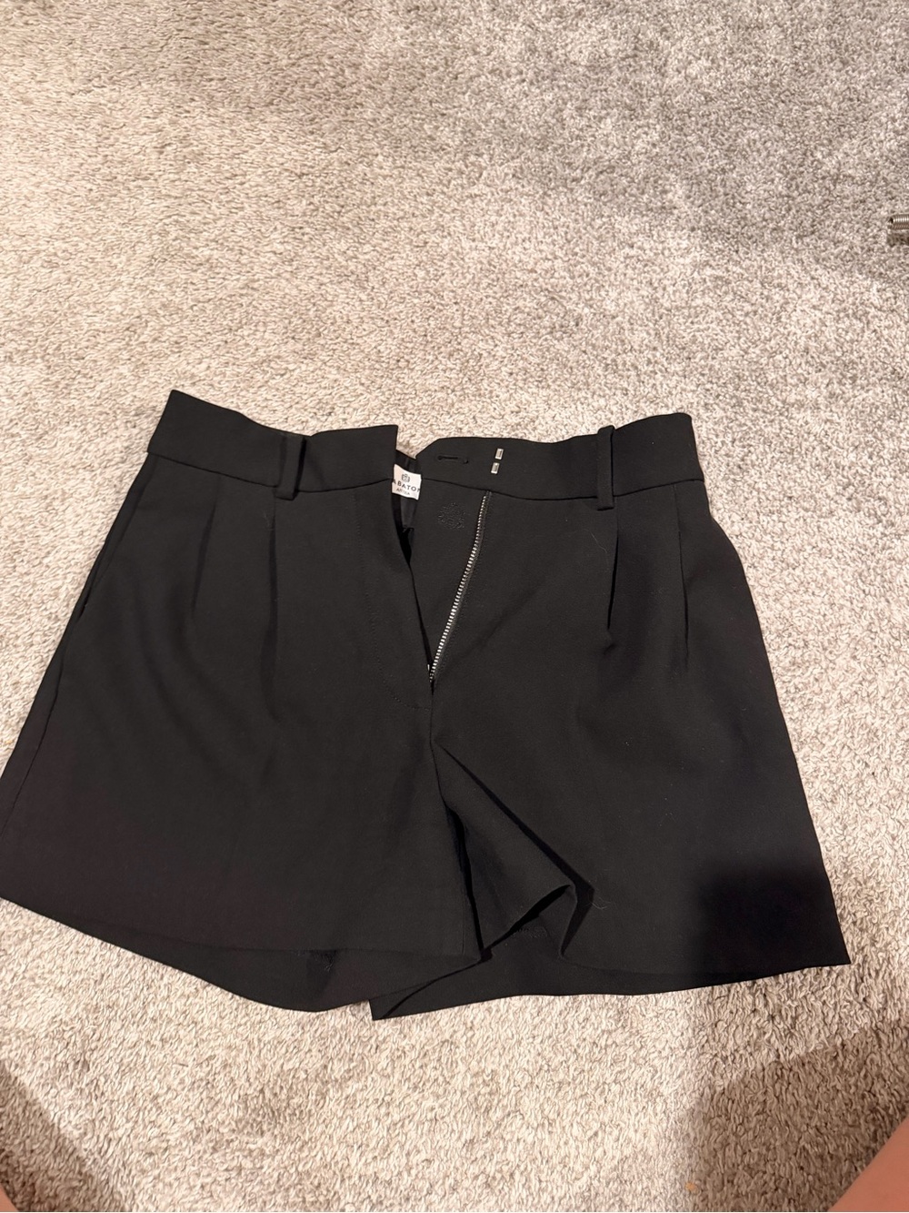 Aritzia Black Tailored High-Waist Cargo-Style Shorts